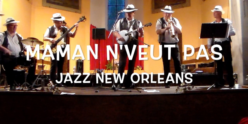 MAMAN N'VEUT PAS Jazz New Orleans, groupe de musique Guitariste en représentation - photo de couverture n° 3